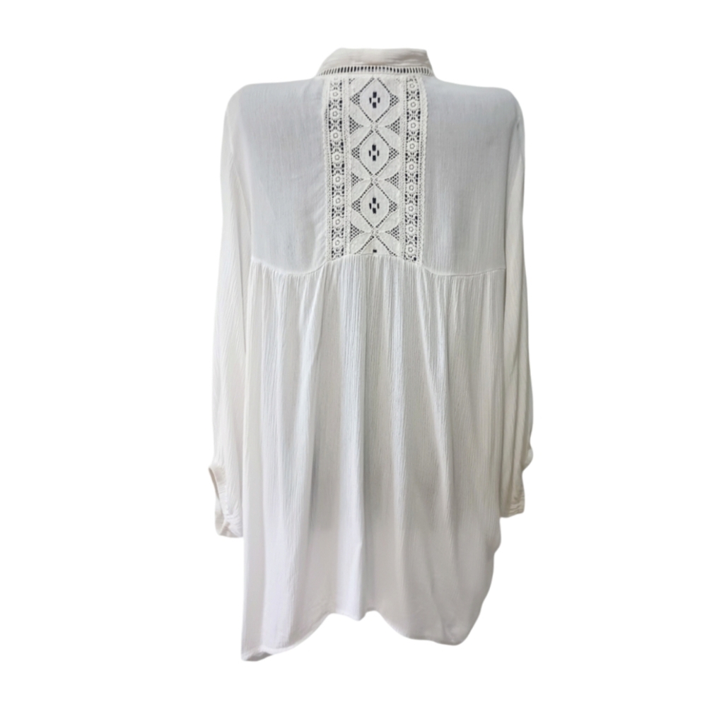 5/$25 Anne French White Lace Panel 3/4 Sleeve Kimono - Picture 8 of 8